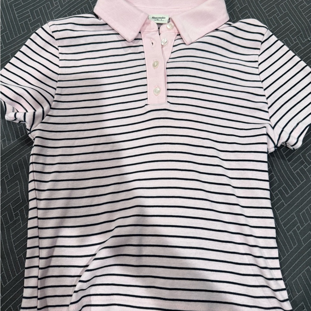 Abercrombie & Fitch Polo in Pink and Black Stripes - NWOT